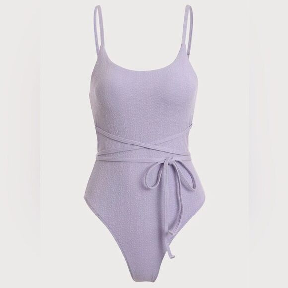 BERLOOK Textured Tie One-Piece Swimsuit Size Large - Picture 1 of 10